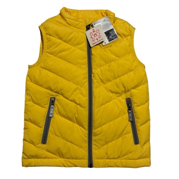 HANNA ANDERSSON NEW GIRLS YELLOW WINTER VEST JACKET FALL TOP SHIRT SIZE 120 6 7 - Picture 2 of 4